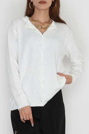 Fiyonklu Hırka Ekru - 2396.1765.