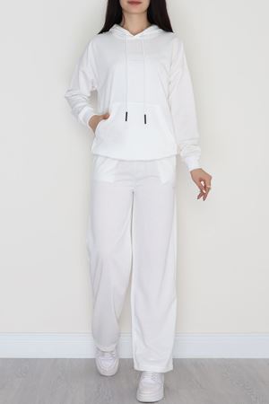 2 İplik Baskılı Eşofman Takımı Ekru - 31321.1878.