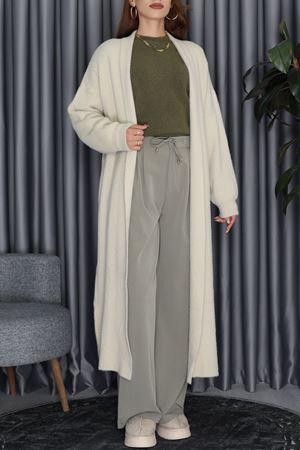 Nisan Uzun Triko Hırka Taş - 2211.2092.