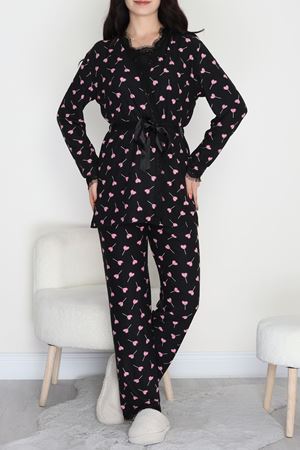 Süet 3'Lü Pijama Set Pembeşeker - 798.1287.