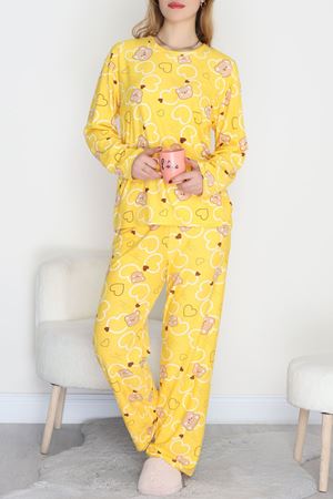 Süet Alt Üst Aynı Pijama Takımı Sarıayı - 118.1287.