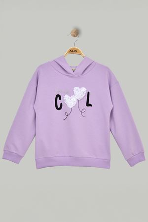 Kalp Desenli 3-7 Yaş 2 İp Sweatshirt Lila - 625530.1576.