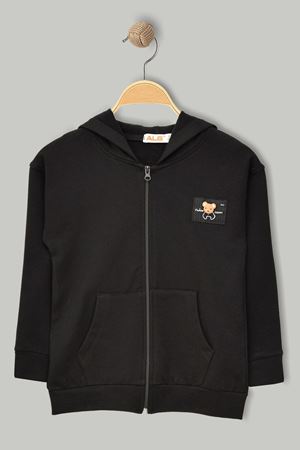 3-7 Yaş Çocuk Ayıcık Detaylı Sweat Siyah - 624493.1576.