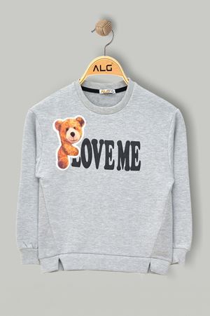 3-7 Yaş Baskılı Çocuk Sweat Gri - 624418.1576.