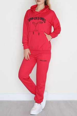 2 İplik Baskılı Eşofman Takımı Fuşyaekru - 31311.1878.