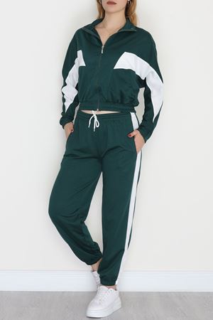 Fermuarlı 2 İplik Eşofman Takımı Zümrütekru - 50745.1005.