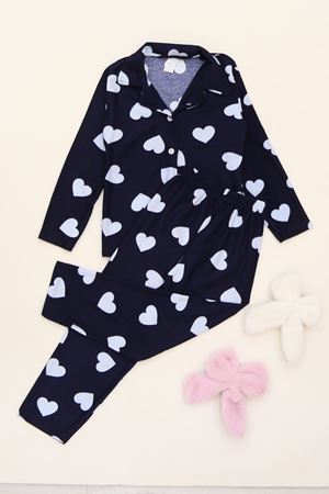 3-14 Yaş Baskılı Süet Çocuk Takım Laciturkuaz - 480.1287.