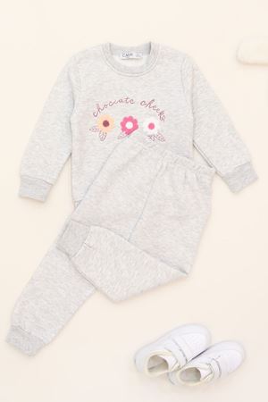 3-7 Yaş 3 İplik Şardonlu İkili Takım Gri - 50935.1867.