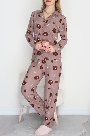 Düğmeli Süet Takım Kahveayı - 450.1287.