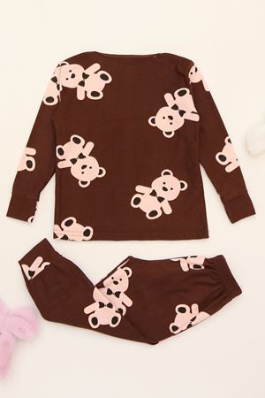 3-14 Yaş Süet Manşetli Alt Üst Aynı Takım Kahveayı - 410.1287.