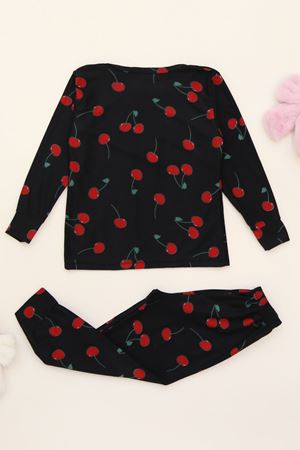 3-14 Yaş Süet Manşetli Alt Üst Aynı Takım Siyahkiraz - 410.1287.