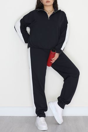 Fermuarlı 2 İplik Büyük Beden Eşofman Takımı Lacivert - 50785.1857.