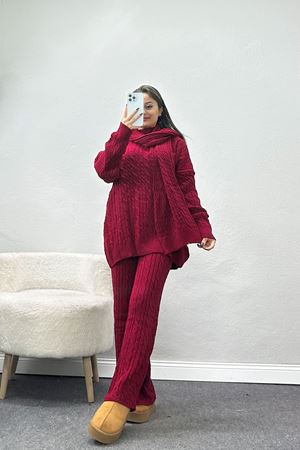 Triko Üçlü Takım Bordo - 2288.1765.