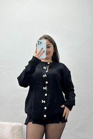 Fiyonklu Hırka Siyah - 2396.1765.