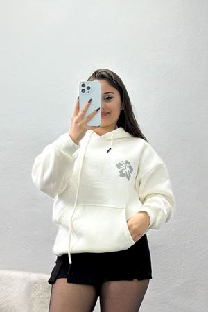 3 İplik Kanguru Cepli Kapşonlu Sweat Ekrugri - 42247.1878.