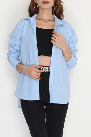 Çift Düğme Manşetli Terikoton Mavi - 90157.1949.