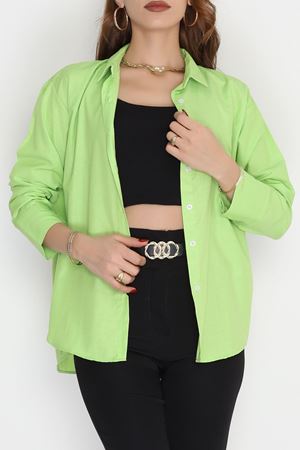 Çift Düğme Manşetli Terikoton Fıstıkyeşili - 90157.1949.