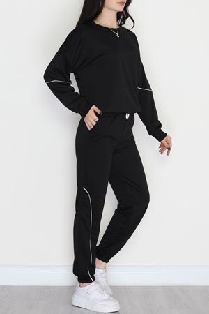 Biyeli 2 İplik Eşofman Takımı Siyah - 50792.1857.