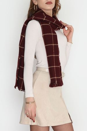 Desenli Kaşe Şal Bordovizon - 70811.750.