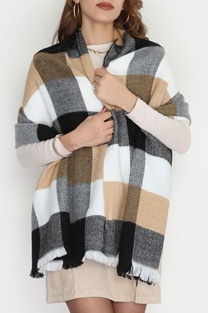 Desenli Kaşe Şal Siyahvizon - 70811.750.