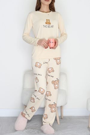 Soft Milan Enjeksiyon Baskılı Pijama Takımı Bejkahve - 664.1287.