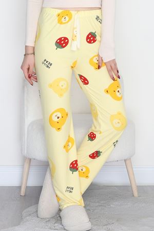 Desenli Süet Pijama Altı Sarıhardal - 103.1287.