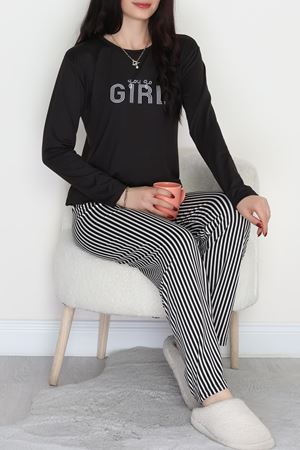 Soft Milan Enjeksiyon Baskılı Pijama Takımı Siyahbeyaz - 664.1287.