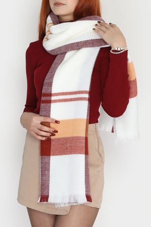 Desenli Kaşe Şal Kiremitekru - 70811.750.