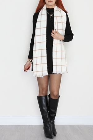 Desenli Kaşe Şal Ekruvizon - 70811.750.