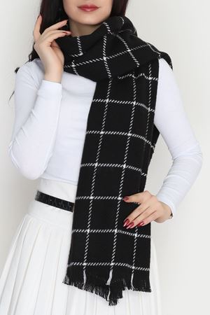 Desenli Kaşe Şal Siyahbeyaz3 - 70811.750.