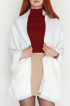 Desenli Kaşe Şal Ekru - 70811.750.