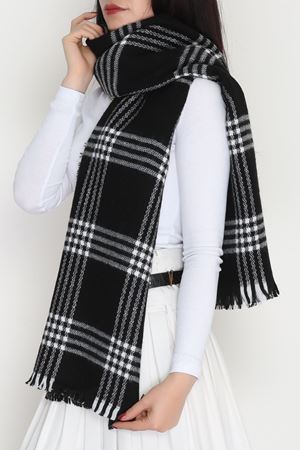 Desenli Kaşe Şal Siyahbeyaz2 - 70811.750.