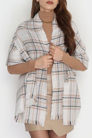 Desenli Kaşe Şal Vizonsiyah - 70811.750.