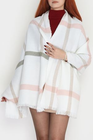 Desenli Kaşe Şal Ekruhaki - 70811.750.