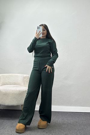 Raporlu İnterlok Bluzlu Takım Zümrüt - 2267.1287.