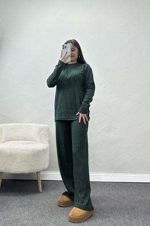 Yarım Balıkçı Raporlu İnterlok Bluzlu Takım Zümrüt - 2268.1287.