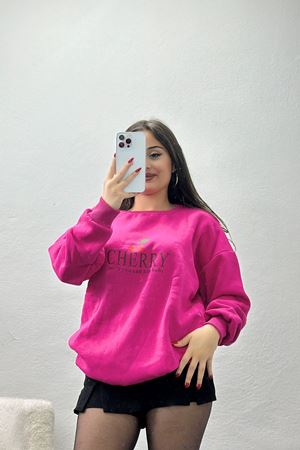 3 İplik Bisiklet Yaka Sweat Fuşya - 42235.1878.