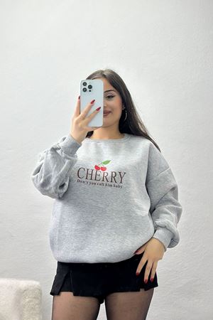 3 İplik Bisiklet Yaka Sweat Gri - 42235.1878.