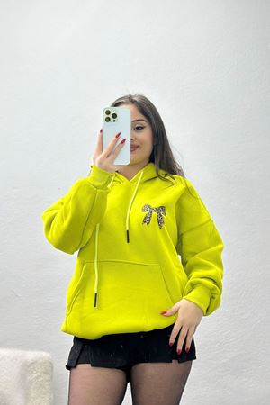 3 İplik Kanguru Cepli Kapşonlu Sweat Yağyeşili - 42251.1878.