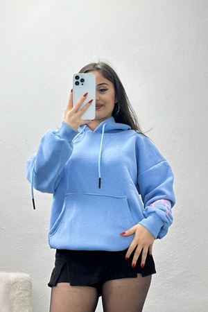 3 İplik Kanguru Cepli Kapşonlu Sweat Bebemavi - 42252.1878.