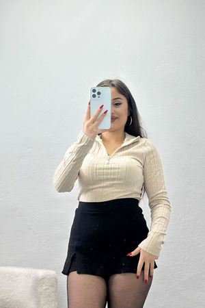 Likralı İnterlok Fitilli Body Bej - 90956.1748.