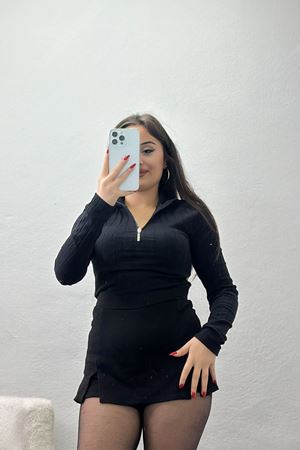 Likralı İnterlok Fitilli Body Siyah - 90956.1748.