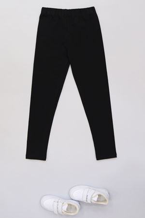 7-12 Yaş Likralı Penye Tayt Siyah - 50946.1981.