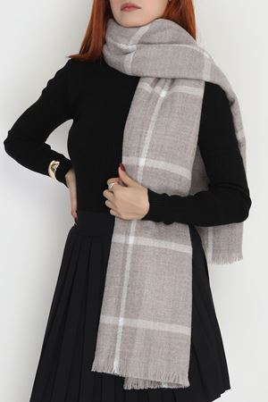 Desenli Kaşe Şal Vizon - 70811.750.