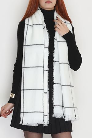 Desenli Kaşe Şal Beyazsiyah2 - 70811.750.