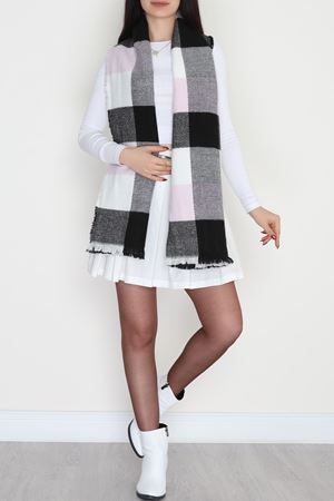 Desenli Kaşe Şal Pudrasiyah - 70811.750.