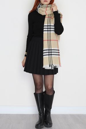 Desenli Kaşe Şal Bejsiyah1 - 70811.750.