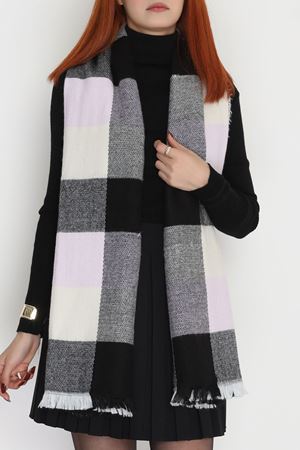 Desenli Kaşe Şal Siyahpudra - 70811.750.