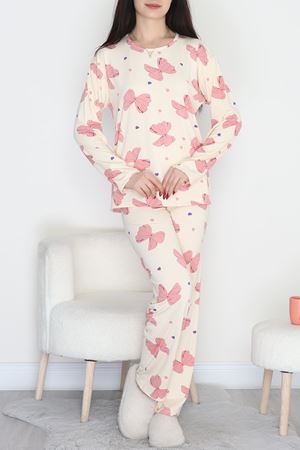 Baskılı Milan Soft O Yaka Takım Bejpembe - 717.1287.