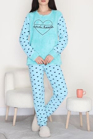 Peluş Polar Pijama Takımı Mint - 50767.1961.
